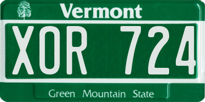 VT license plate XOR724