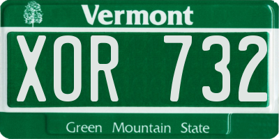 VT license plate XOR732