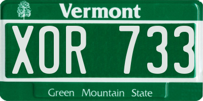 VT license plate XOR733