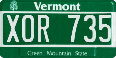 VT license plate XOR735
