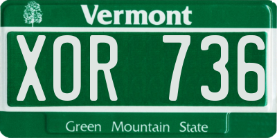 VT license plate XOR736