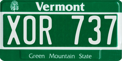 VT license plate XOR737