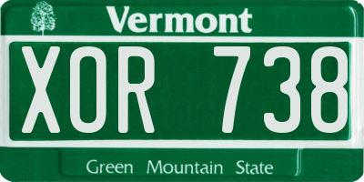 VT license plate XOR738
