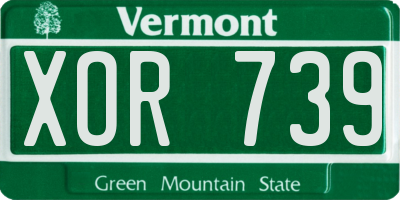 VT license plate XOR739