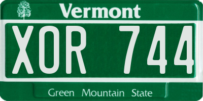 VT license plate XOR744