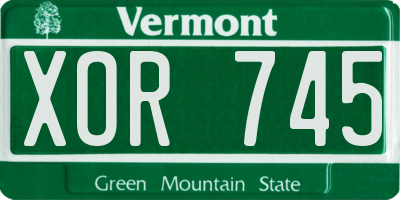 VT license plate XOR745