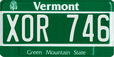 VT license plate XOR746