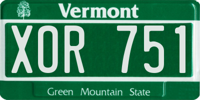 VT license plate XOR751