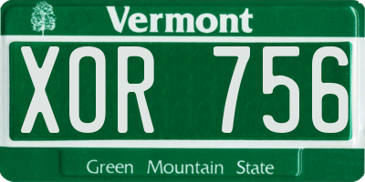 VT license plate XOR756