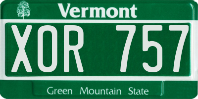 VT license plate XOR757