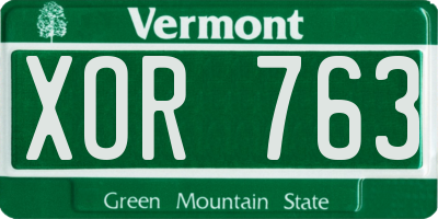 VT license plate XOR763