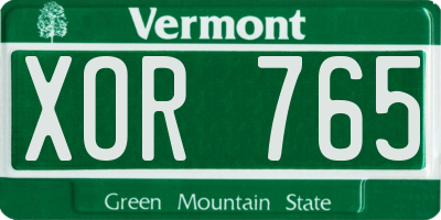 VT license plate XOR765