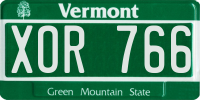 VT license plate XOR766