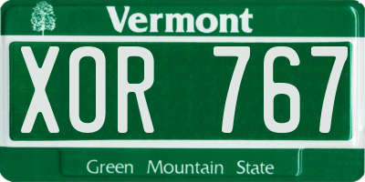 VT license plate XOR767