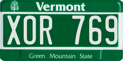 VT license plate XOR769