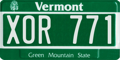 VT license plate XOR771