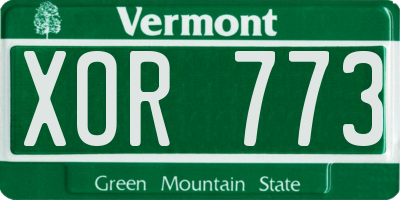 VT license plate XOR773