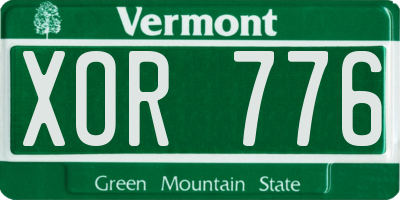 VT license plate XOR776