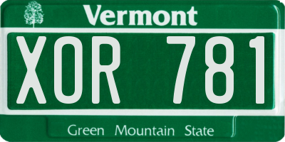 VT license plate XOR781