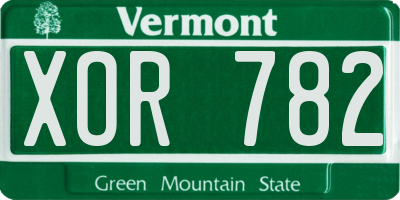VT license plate XOR782