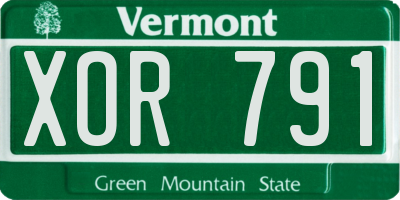 VT license plate XOR791