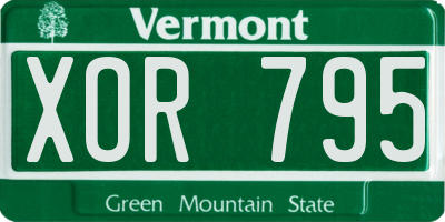 VT license plate XOR795