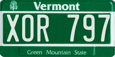 VT license plate XOR797