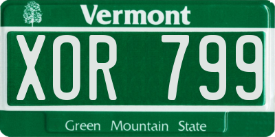 VT license plate XOR799