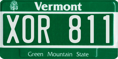 VT license plate XOR811