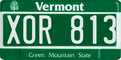VT license plate XOR813