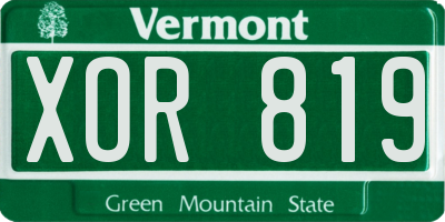 VT license plate XOR819