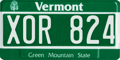 VT license plate XOR824