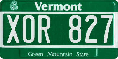 VT license plate XOR827