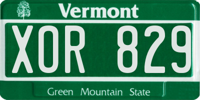 VT license plate XOR829