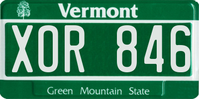 VT license plate XOR846