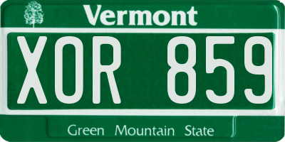 VT license plate XOR859