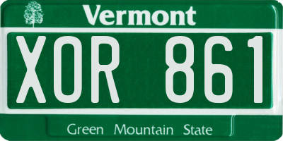 VT license plate XOR861