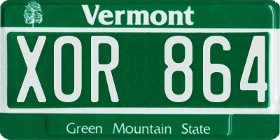 VT license plate XOR864