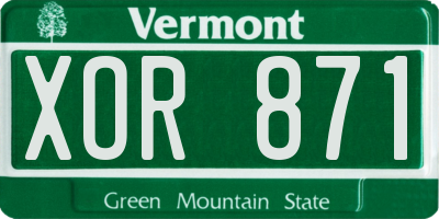 VT license plate XOR871