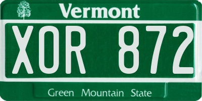 VT license plate XOR872