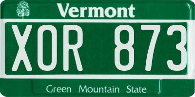 VT license plate XOR873