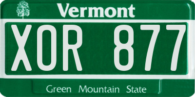 VT license plate XOR877