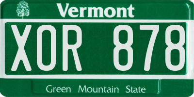 VT license plate XOR878