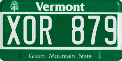 VT license plate XOR879