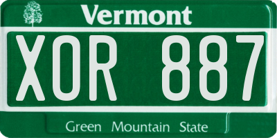 VT license plate XOR887