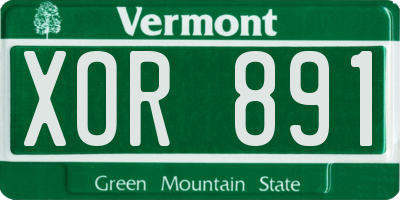 VT license plate XOR891