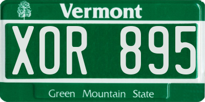 VT license plate XOR895