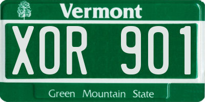 VT license plate XOR901