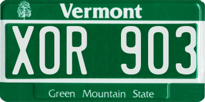 VT license plate XOR903