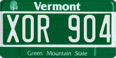 VT license plate XOR904